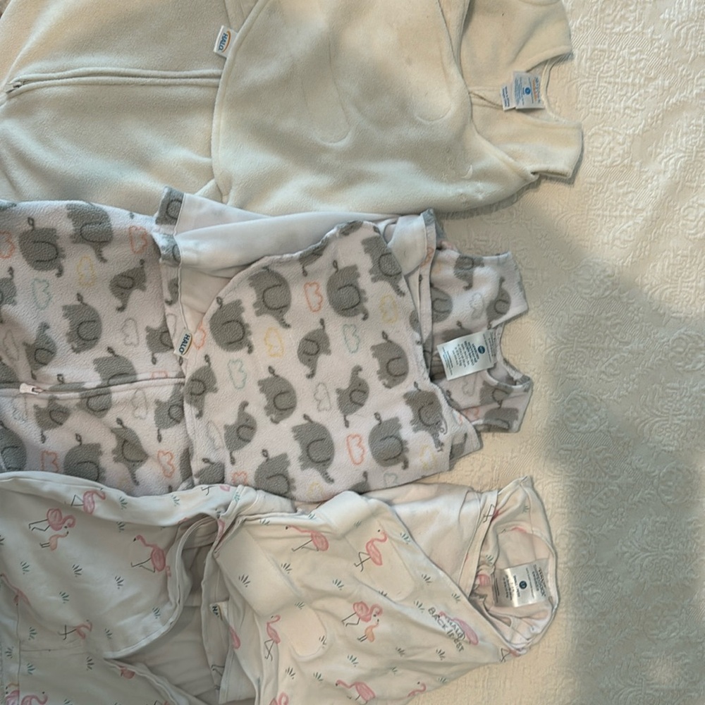 Three halo swaddle sacks